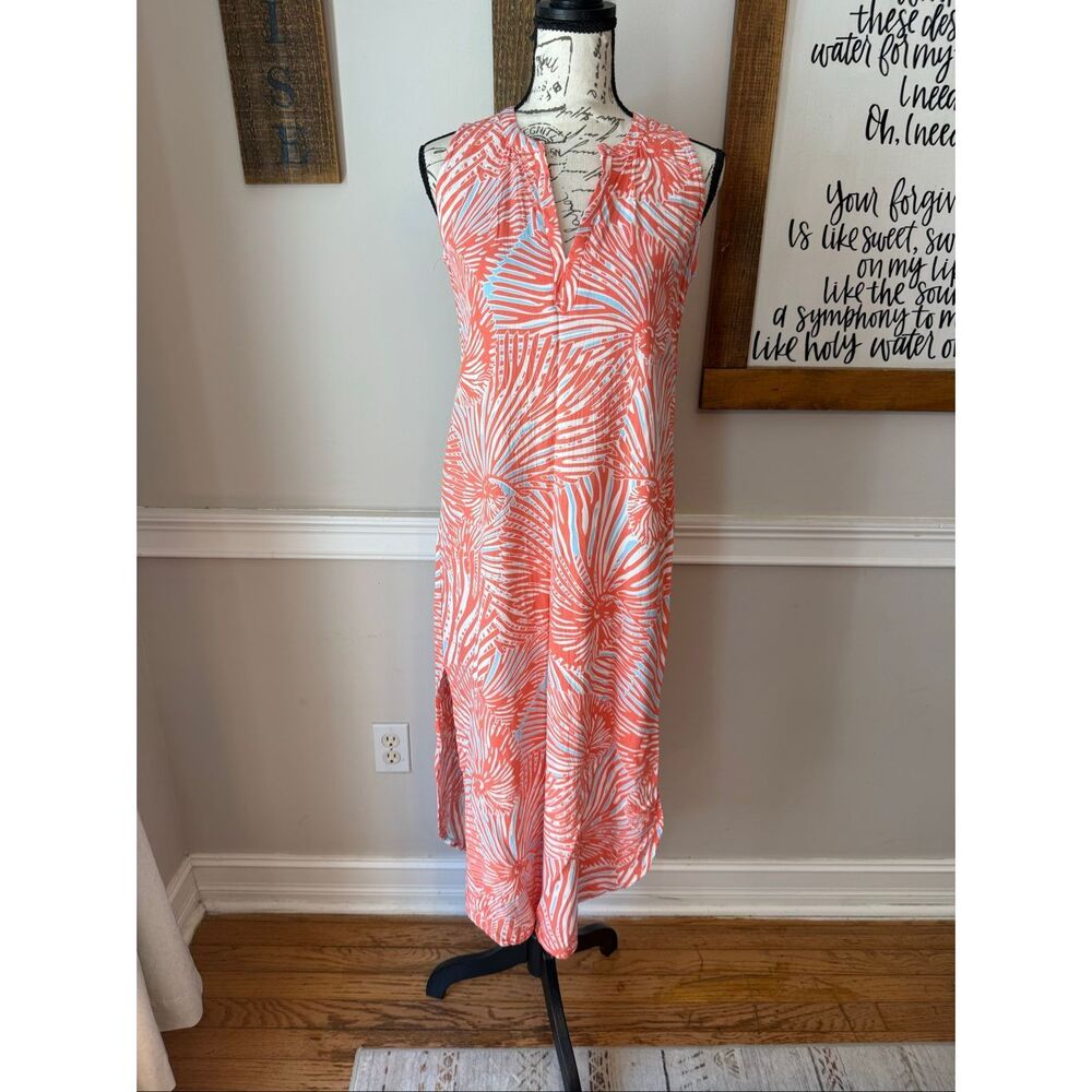 La Mer Luxe Women's Abstract Shell Sleeveless Swim Cover Up Dress Orange Size XS